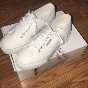White Superga platform sneakers NWT